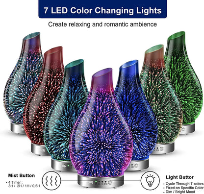 Glass Aromatherapy Essential Oil LED Diffuser